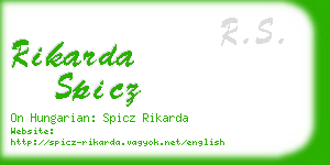 rikarda spicz business card